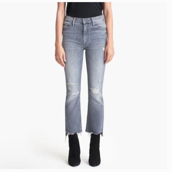 Mother Insider CropStep Fray Jean In Ace of Spades Gray 31 - Picture 1 of 8